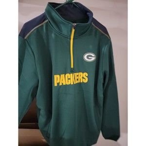 NFL Team Apparel Men XL Green Bay Packers Pullover 1/4 Zip